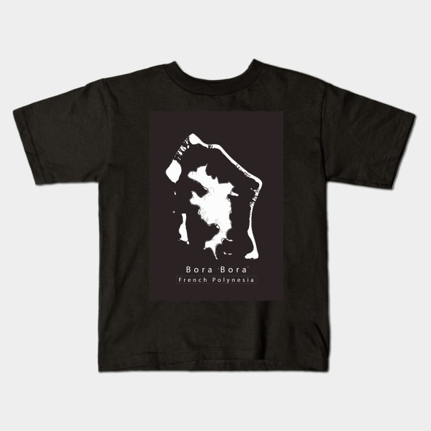 Bora Bora French-Polynesia Island Map Kids T-Shirt by Robin-Niemczyk